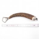 Flaschenöffner mit Hirsch Geweih Griff mit Endkappe Verzierung Wildschwein Mini Keilerkopf 13.7