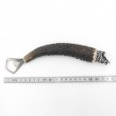Bottle opener with deer antler handle and end cap decoration wild boar boar head boar head GL 23 cm 27.19.6.42