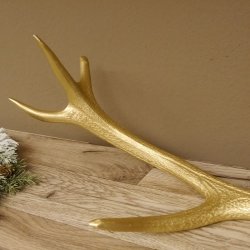 Rothirsch goldfarbig Länge 61 cm Hirsch Stange Abwurfstange 71.1.141