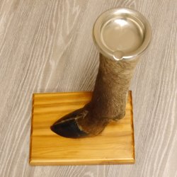 Bein Huf Fuß Geweih Ascher Hirsch mit Aschenbecher 27.5.4