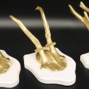 3 Stück Rehgeweihe goldene Rehgehörne weißen Schilder Geweih Reh bunt Deko Geschenk Idee 26.1.114