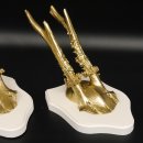 3 Stück Rehgeweihe goldene Rehgehörne weißen Schilder Geweih Reh bunt Deko Geschenk Idee 26.1.114