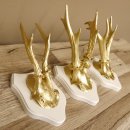 3 Stück Rehgeweihe goldene Rehgehörne weißen Schilder Geweih Reh bunt Deko Geschenk Idee 26.1.117