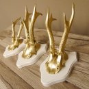 3 Stück Rehgeweihe goldene Rehgehörne weißen Schilder Geweih Reh bunt Deko Geschenk Idee 26.1.117