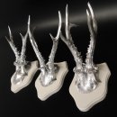 3 Stück Rehgeweihe silberne Rehgehörne weißen Schilder Geweih Reh bunt Deko Geschenk Idee 26.1.119