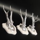 3 Stück Rehgeweihe silberne Rehgehörne weißen Schilder Geweih Reh bunt Deko Geschenk Idee 26.1.119