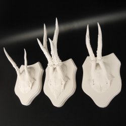 3 Stück Rehgeweihe weißen Rehgehörne weißen Schilder Geweih Reh bunt Deko Geschenk Idee 26.1.121