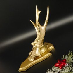 1 Stück Rehgeweih goldenes Rehgehörn golden Schild Geweih Reh bunt Deko Geschenk Idee 26.1.126