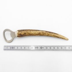 Bottle opener with deer antler L 18 cm Red deer antler rod handle 27.2.122