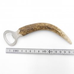Bottle opener with deer antler L 16 cm Red deer antler rod handle 27.2.127