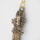 Schlüsselanhänger Rehbock Stange mit Rose Eichenlaub+Rehbock Fassung Anhänger Reh Länge 13 cm 29.M5.19