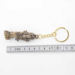 Schlüsselanhänger Rehbock Stange mit Rose Eichenlaub+Rehbock Fassung Anhänger Reh Länge 13 cm 29.M5.19