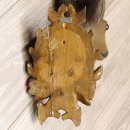 Holzkopf Rehbock antik Jahreszahl 1868 Holz Kopf Geweih geschnitztem Trophäenschild