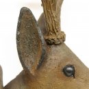 Holzkopf Rehbock antik Jahreszahl 1868 Holz Kopf Geweih geschnitztem Troph&auml;enschild