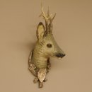 Kopf Rehbock Gips/Ton antik modelliert Geweih Stangen