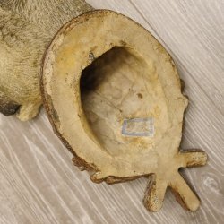 Kopf Rehbock Gips/Ton antik modelliert Geweih Stangen