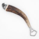 Décapsuleur avec bois de cerf Manche en corne de cerf avec embout décoratif Sanglier assis GL 22 cm 27.19.3.27