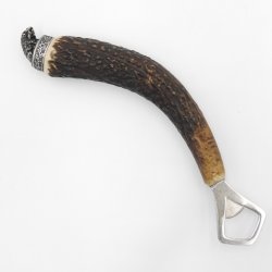 Abrebotellas con cuerno de ciervo Mango de cuerno de ciervo con adorno en el extremo Jabalí sentado GL 22 cm 27.19.3.31