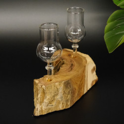 Schnapsanbieter 2 Gläser mit Stil auf Wurzel Steckglas Set Schnaps Geschenk Neu #27.60.1.6