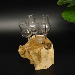 Schnapsanbieter 4 Gläser mit Stil auf Wurzel Steckglas Set Schnaps Geschenk Neu #27.60.1.7
