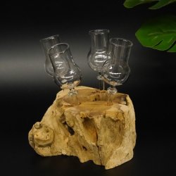Schnapsanbieter 4 Gläser mit Stil auf Wurzel Steckglas Set Schnaps Geschenk Neu #27.60.1.7