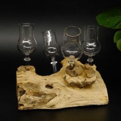 Schnapsanbieter 4 Gläser mit Stil auf Wurzel Steckglas Set Schnaps Geschenk Neu #27.60.1.10