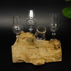Schnapsanbieter 4 Gläser mit Stil auf Wurzel Steckglas Set Schnaps Geschenk Neu #27.60.1.10