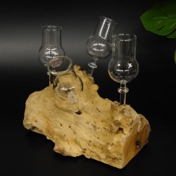 Schnapsanbieter 4 Gläser mit Stil auf Wurzel Steckglas Set Schnaps Geschenk Neu #27.60.1.10