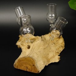 Schnapsanbieter 4 Gläser mit Stil auf Wurzel Steckglas Set Schnaps Geschenk Neu #27.60.1.10