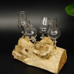 Schnapsanbieter 4 Gläser mit Stil auf Wurzel Steckglas Set Schnaps Geschenk Neu #27.60.1.10