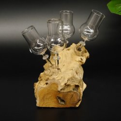 Schnapsanbieter 4 Gläser mit Stil auf Wurzel Steckglas Set Schnaps Geschenk Neu #27.60.1.10