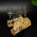 Schnapsanbieter 4 Gläser mit Stil auf Wurzel Steckglas Set Schnaps Geschenk Neu #27.60.1.8