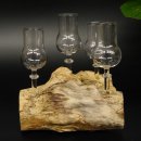 Schnapsanbieter 4 Gläser mit Stil auf Wurzel Steckglas Set Schnaps Geschenk Neu #27.60.1.8