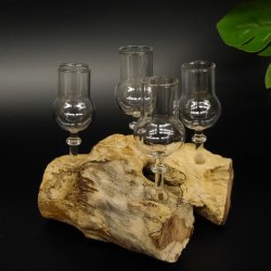 Schnapsanbieter 4 Gläser mit Stil auf Wurzel Steckglas Set Schnaps Geschenk Neu #27.60.1.8