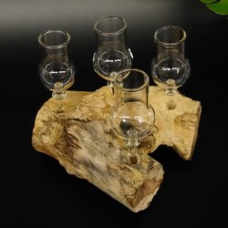 Schnapsanbieter 4 Gläser mit Stil auf Wurzel Steckglas Set Schnaps Geschenk Neu #27.60.1.8