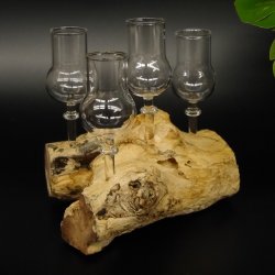Schnapsanbieter 4 Gläser mit Stil auf Wurzel Steckglas Set Schnaps Geschenk Neu #27.60.1.8