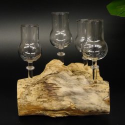 Schnapsanbieter 4 Gläser mit Stil auf Wurzel Steckglas Set Schnaps Geschenk Neu #27.60.1.8