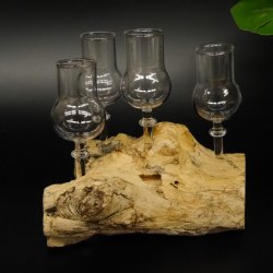 Schnapsanbieter 4 Gläser mit Stil auf Wurzel Steckglas Set Schnaps Geschenk Neu #27.60.1.8