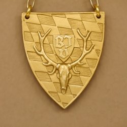Medaille BJV Gold Prämierung Wappenförmig CIC Rehbock Trophäen Bewertung