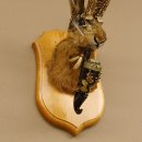 Wolpertinger Wolpi Hasenwolpi mit dunkler Pfeife Hasenbock Präparat Höhe 38 cm auf Trophäenschild