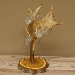 Schnaps Anbieter Akazieschild Schnapsbrett Damhirsch 6 Stück Gläser Krügel 27.7.6.13