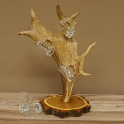 Schnaps Anbieter Akazieschild Schnapsbrett Damhirsch 6 Stück Gläser Krügel 27.7.6.13