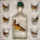 7-teiliges Schnaps Gläser Set mit Fisch Motive + Karaffe mit FORELLE