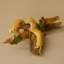 2 Stück Mauswiesel Präparat Höhe 21 cm Maus Wiesel Tierpräparat taxidermy Deko