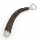 Flaschenöffner mit Hirsch Geweih Stange Hirschhorn Griff mit Endkappe Verzierung GL 22 cm 27.19.1.31