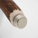 Flaschenöffner mit Hirsch Geweih Stange Hirschhorn Griff mit Endkappe Verzierung GL 22 cm 27.19.1.31