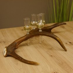 Schnapsanbieter 4 kleine Gläser Steckglas mit Stiel auf Rothirschstange Geschenk 27.60.2.15