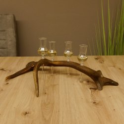 Schnapsanbieter 4 kleine Gläser Steckglas mit Stiel auf Rothirschstange Geschenk 27.60.2.15