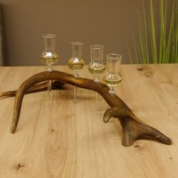 Schnapsanbieter 4 kleine Gläser Steckglas mit Stiel auf Rothirschstange Geschenk 27.60.2.15