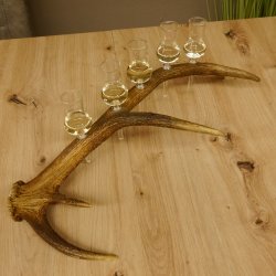 Schnapsanbieter 5 kleine Gläser Steckglas mit Stiel auf Rothirschstange Geschenk 27.60.2.24